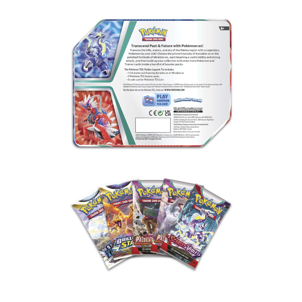Pokémon TCG: Paldea Legends Tin (Koraidon ex)