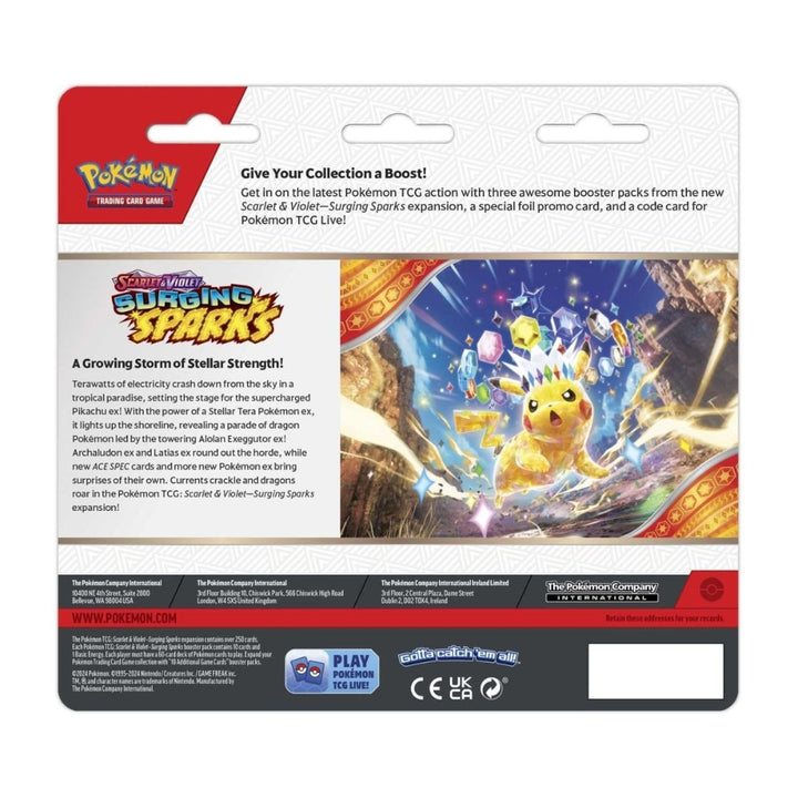 Pokémon TCG: Scarlet & Violet Surging Sparks 3 Booster Packs & Quagsire Promo Card