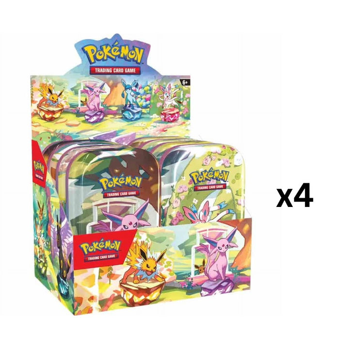 Pokémon TCG: Scarlet & Violet Prismatic Evolutions Mini Tin Display 4-Box Case