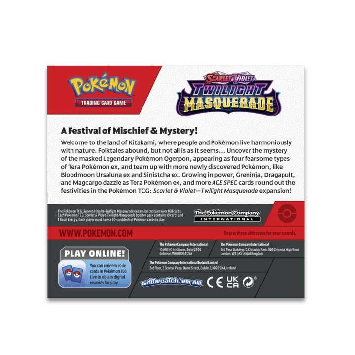 Pokémon TCG: Scarlet & Violet-Twilight Masquerade Booster Display Box (36 packs)